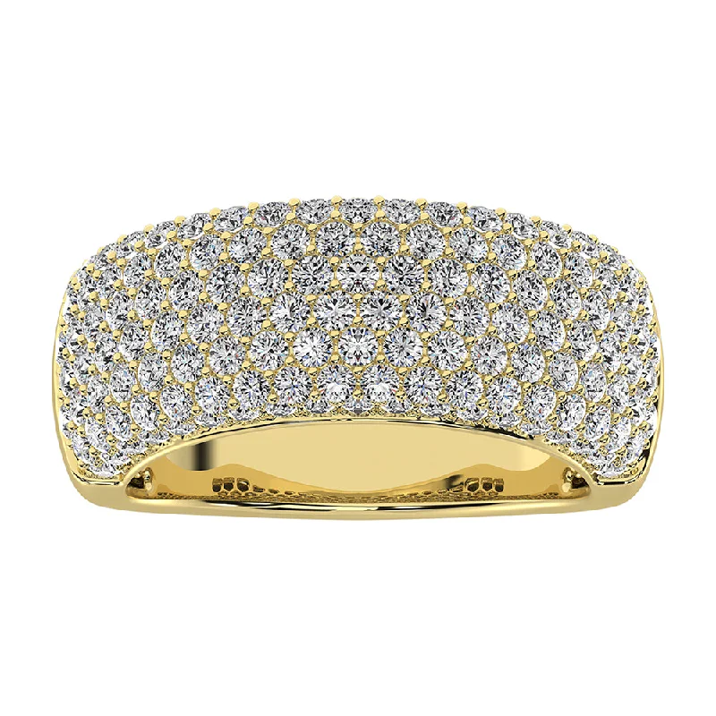 ladies cocktail rings-14K Yellow Gold 2 Ct.Tw. Diamond Pave Set Fashion Band