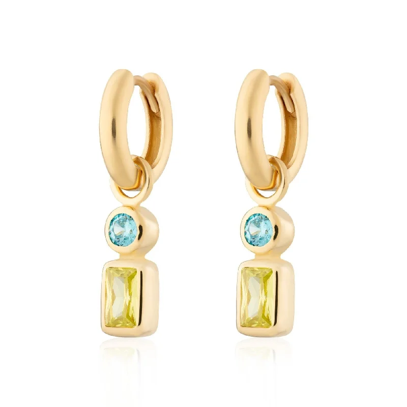 fashion ladies earrings-Scream Pretty Still Ocean Charm Hoop Earrings