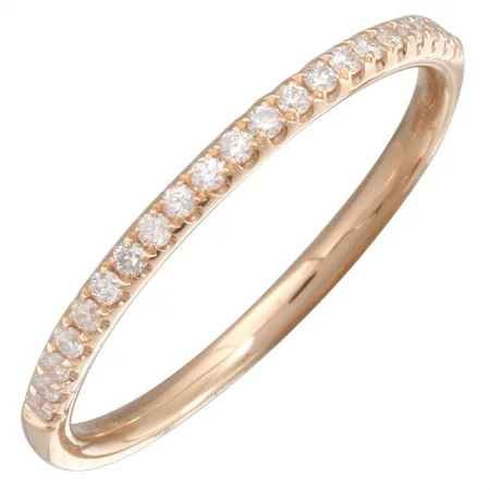 women’s rings with emerald-14K Rose Gold Diamond Halfway Band