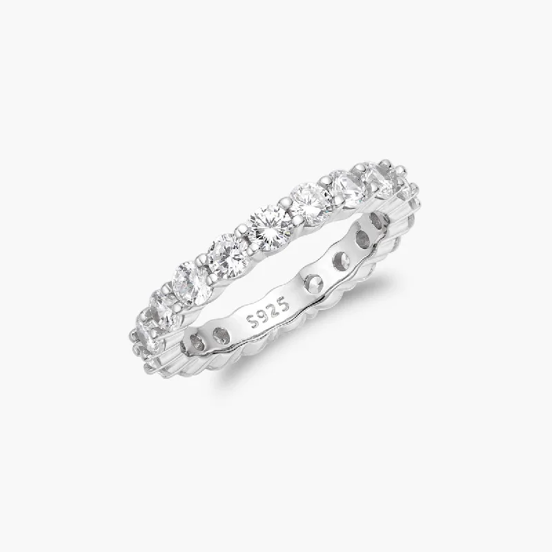 diamond solitaire rings for ladies-Petite Brilliant Round Band