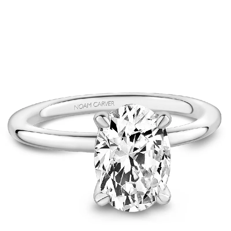 princess cut ladies engagement rings-Noam Carver Classic Oval Solitaire Engagement Ring B371-02A