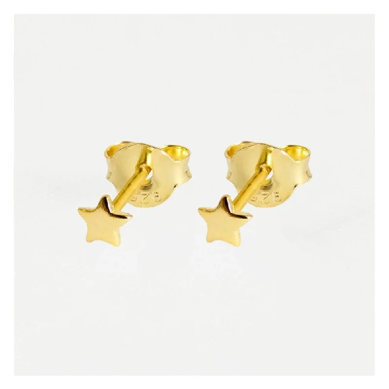 boho style earrings for women-Kingsley Ryan Gold Vermeil Star Stud Earrings