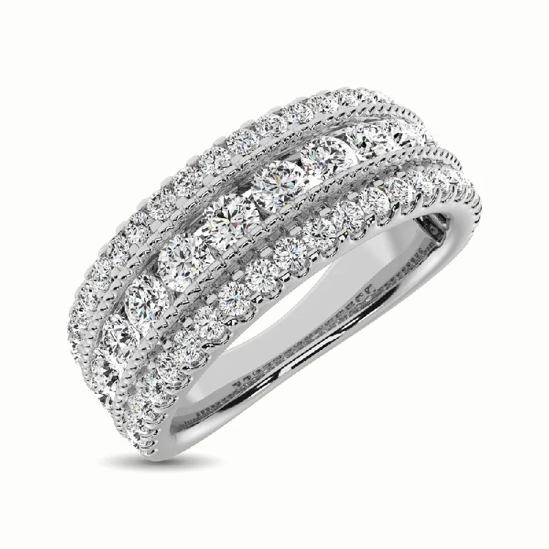 luxury ladies rings-14K White Gold 1 1/3 Ct.Tw. Diamond Anniversary Ring