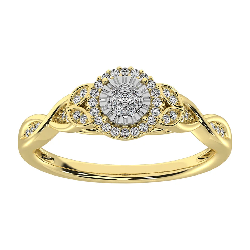 platinum ladies rings-10K Yellow Gold 1/6 Ct.Tw. Diamond Promise Ring