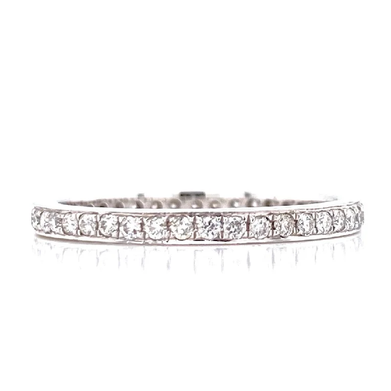 ladies rings with diamonds-14K White Gold 0.38ct Diamond Eternity Band