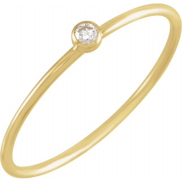 large ladies rings-14K Yellow Gold Diamond Stackable Ring