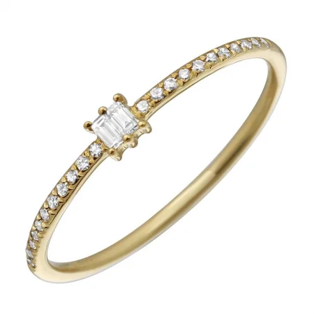 oval cut ladies rings-14K Yellow Gold Diamond Ring