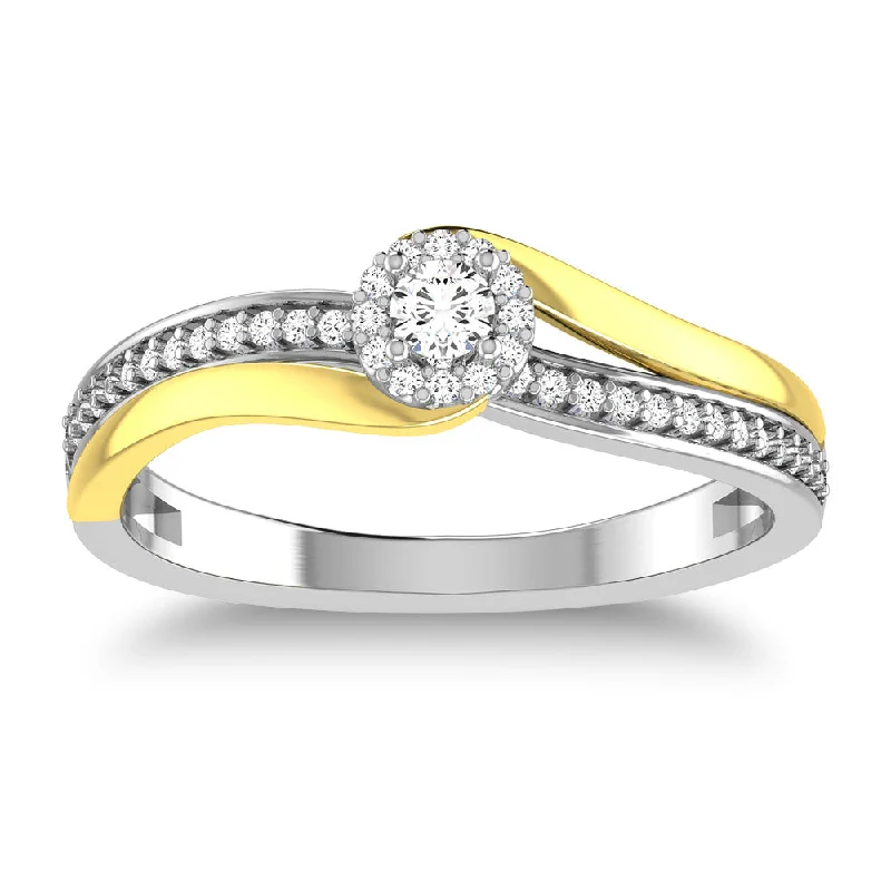 stackable ladies rings-10K White Gold 1/4 Ct.Tw. Diamond Twisted Ring