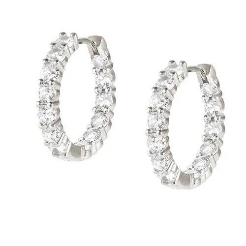 gemstone stud earrings for ladies-Nomination Chic & Charm Silver and Cubic Zirconia Hoop Earrings