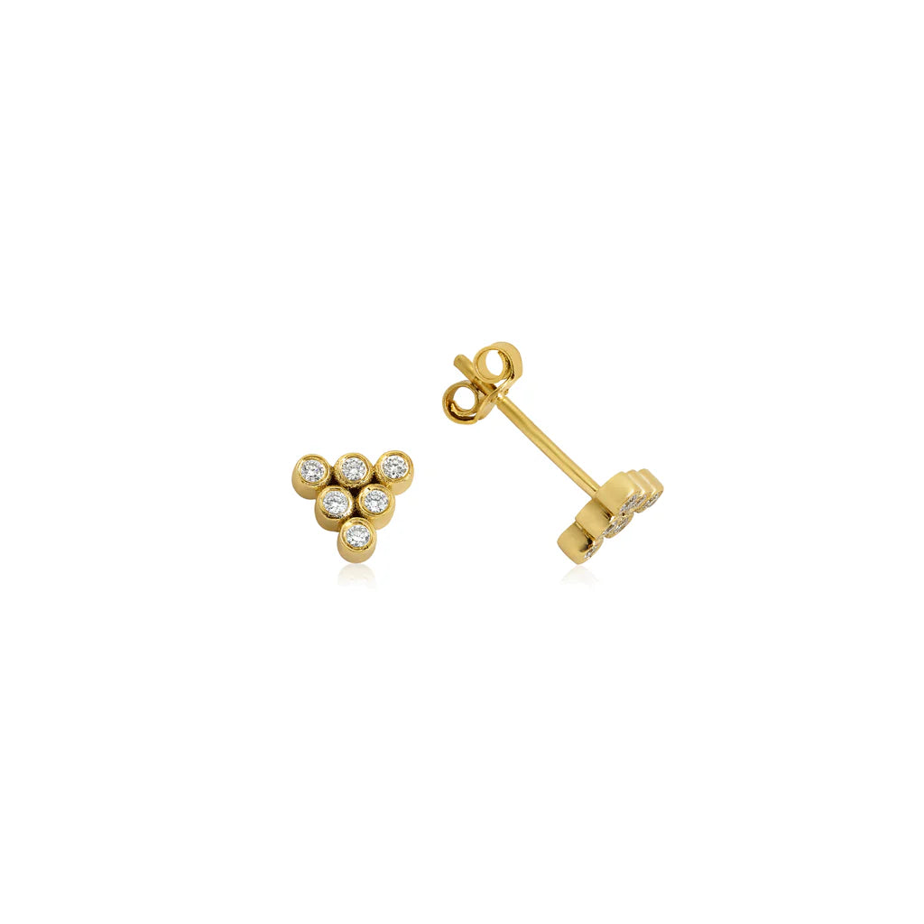 women’s birthstone drop earrings-GFG 18k Yellow Gold Mara Diamond Stud Earrings