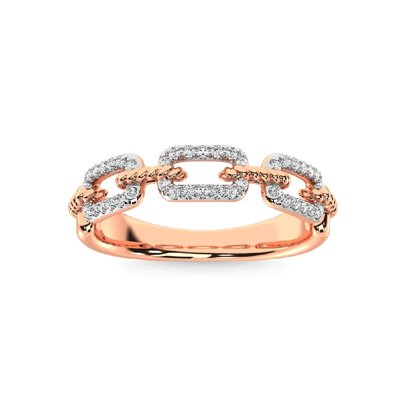 elegant ladies rings-10K Rose Gold Diamond 1/5 Ct.Tw. Fashion Ring