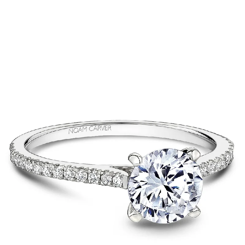 ladies engagement rings with round diamonds-Noam Carver Diamond Engagement Ring B507-01A