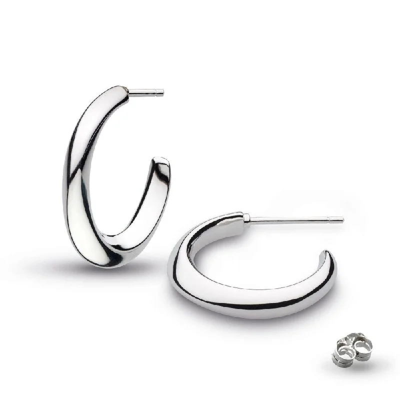 classic gold earrings for ladies-Kit Heath Bevel Cirque 20mm Semi Hoop Stud Earrings