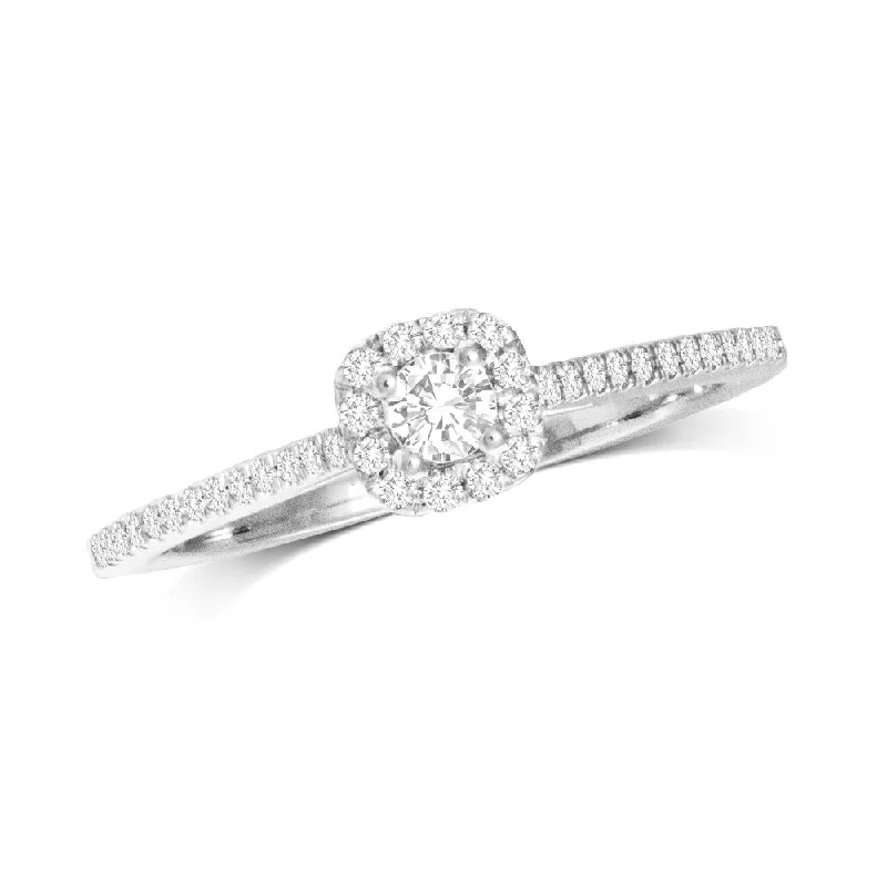 vintage wedding rings for ladies-10K White Gold 1/4 Ct.Tw.Diamond  Promise Ring