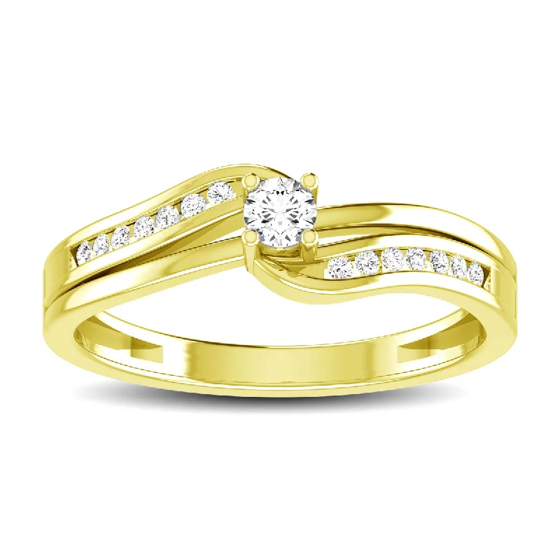 women’s birthstone rings-10K Yellow Gold 1/5 Ct.Tw. Diamond Fashion Ring