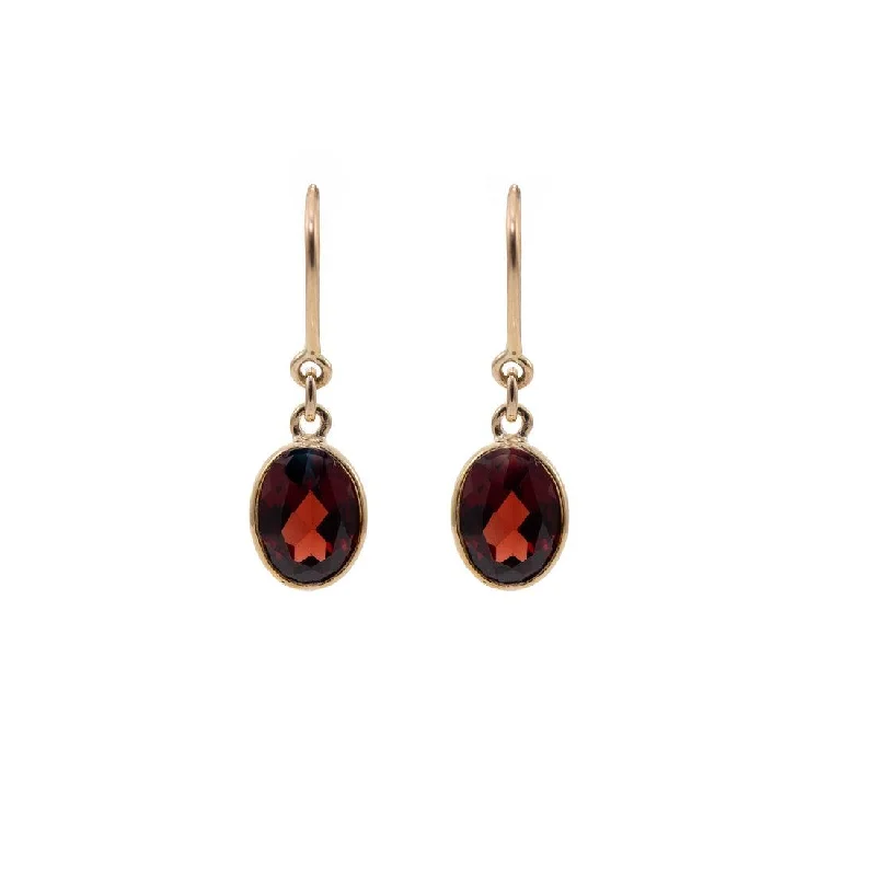 cubic zirconia earrings for women-Simon Alexander Gold Garnet Drop Earrings