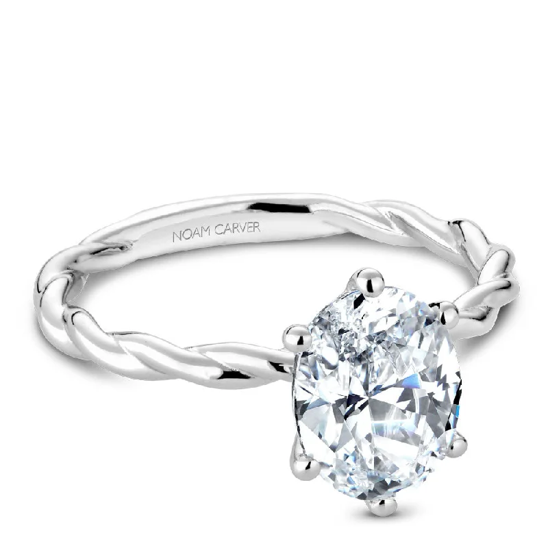 solitaire diamond engagement rings for women-Noam Carver Braided Solitaire Engagement Ring B167-01A