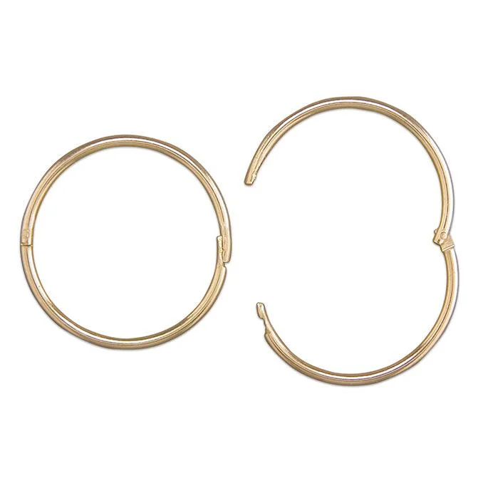 women’s pearl drop earrings-9ct Gold 1.6cm Sleeper Hoop Earrings