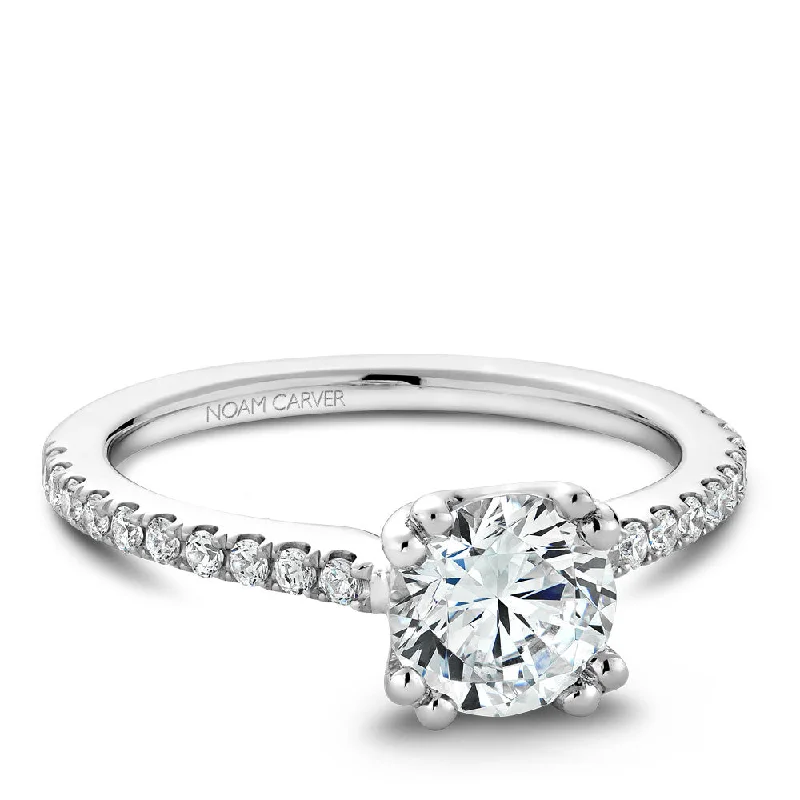 women’s engagement rings with heart-shaped diamonds-Noam Carver Diamond Engagement Ring B001-01A