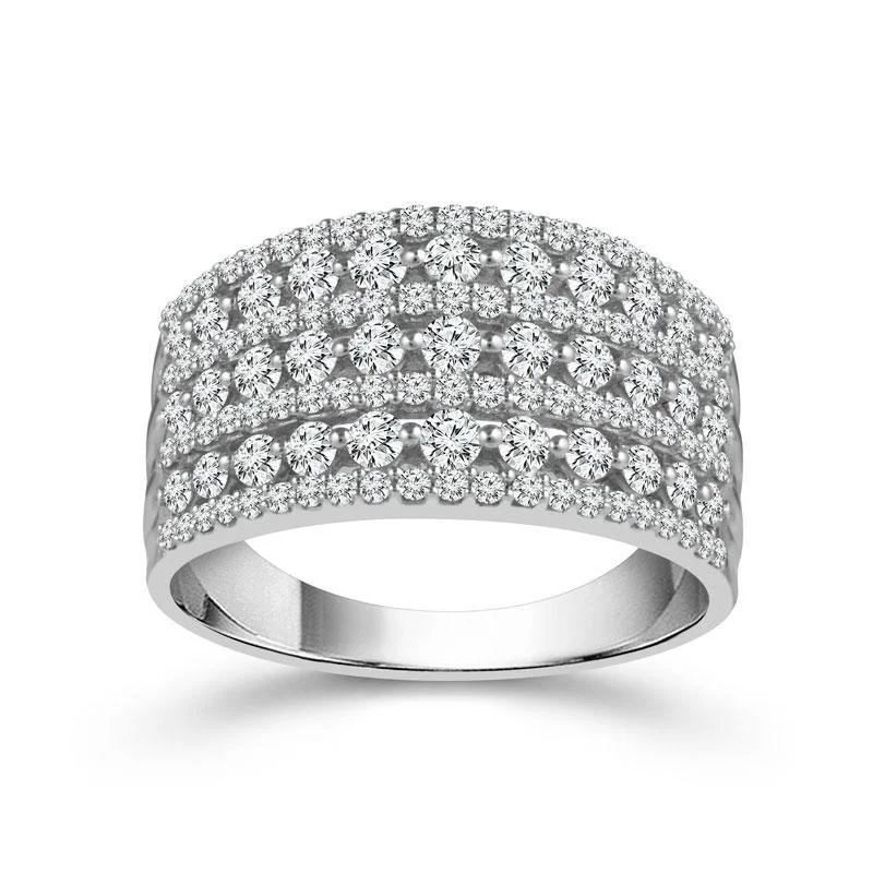 ladies anniversary rings-WIDE DIAMOND statement band, 1.00 CTTW