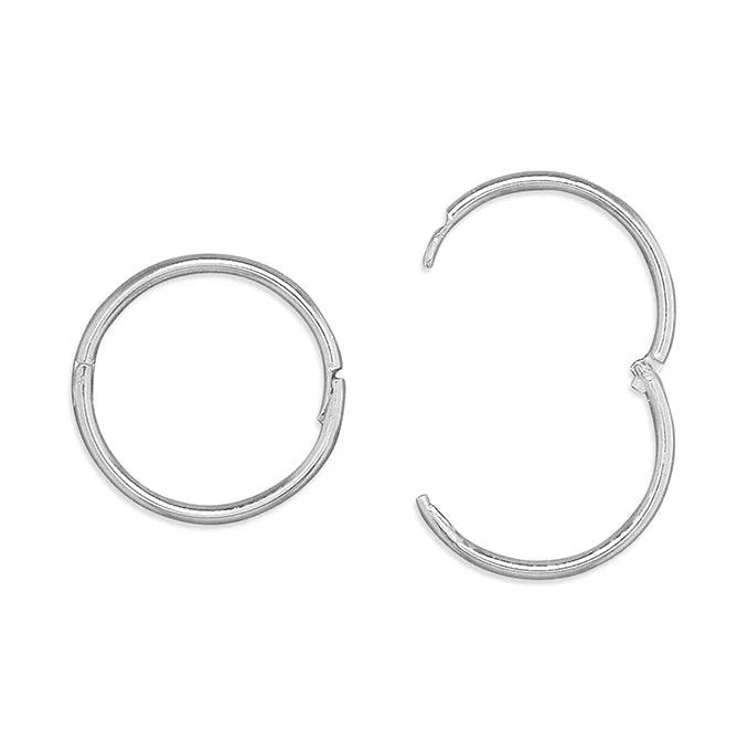 luxury hoop earrings for women-Sterling Silver Sleeper Hoop Earrings