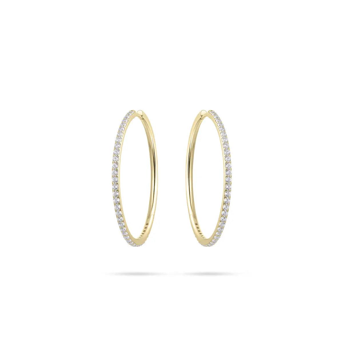 designer earrings for women-40mm Extra Maxi Gold Sparkling Hoop Earrings