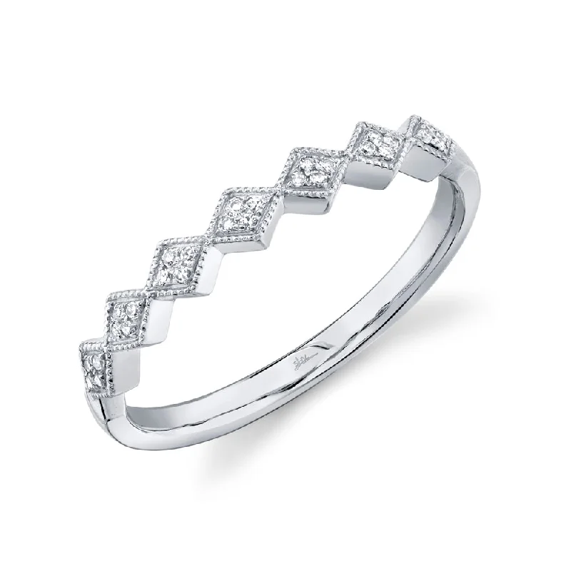 ladies rings for mothers-14K White Gold Diamond Lady's Ring