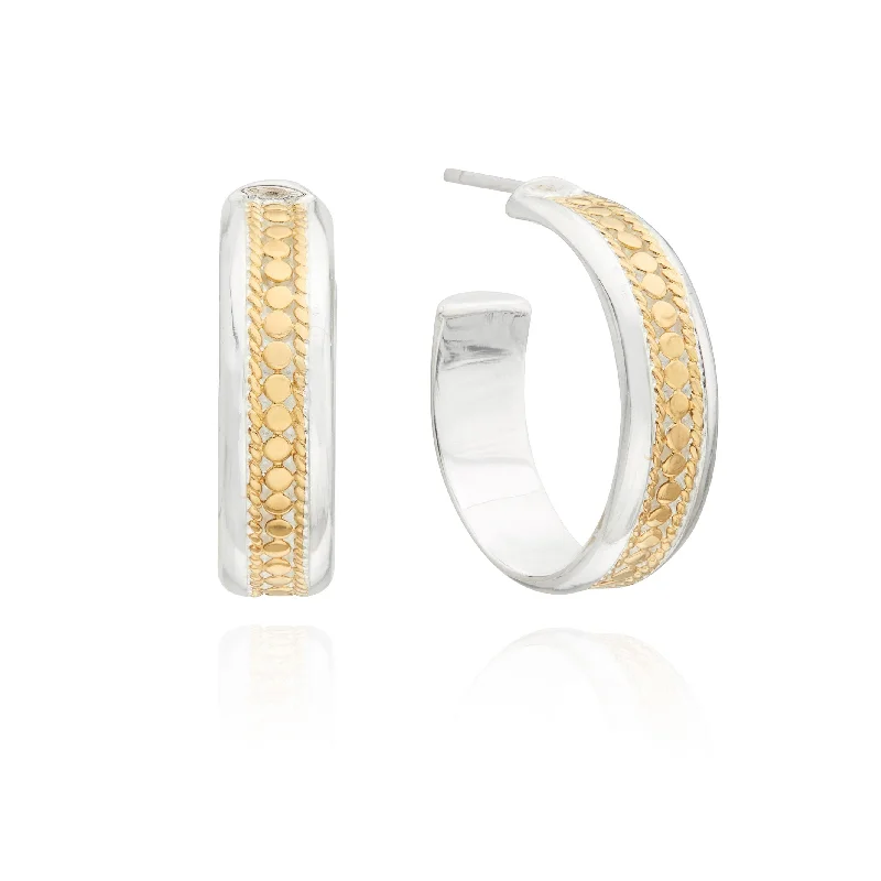 luxury diamond drop earrings-Anna Beck Classics Gold Mix Smooth Rim Hoop Earrings