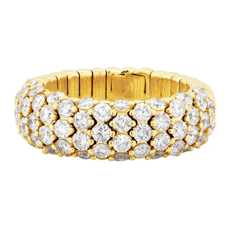 vintage engagement rings for ladies-YELLOW GOLD DIAMOND RING WITH FLEXIBLE BAND, 1.97 CT TW