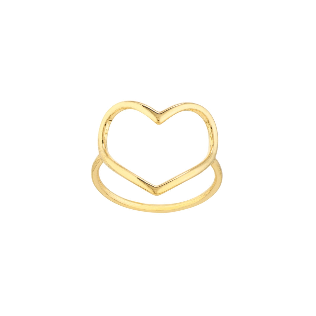 gemstone ladies rings-14 Yellow Gold Open Heart Ring