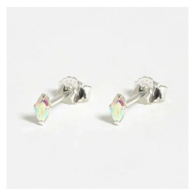 women’s pearl drop earrings-Kingsley Ryan Sterling Silver and Crystal Petal Stud Earrings