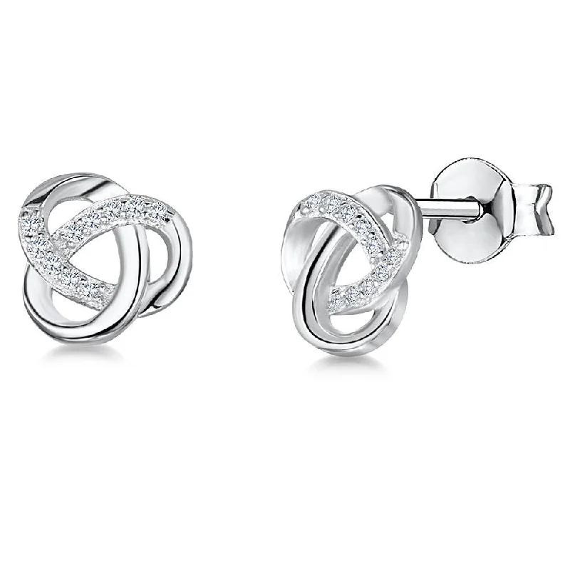 pearl earrings for ladies-Jools Sterling Silver Loose Knot Earrings