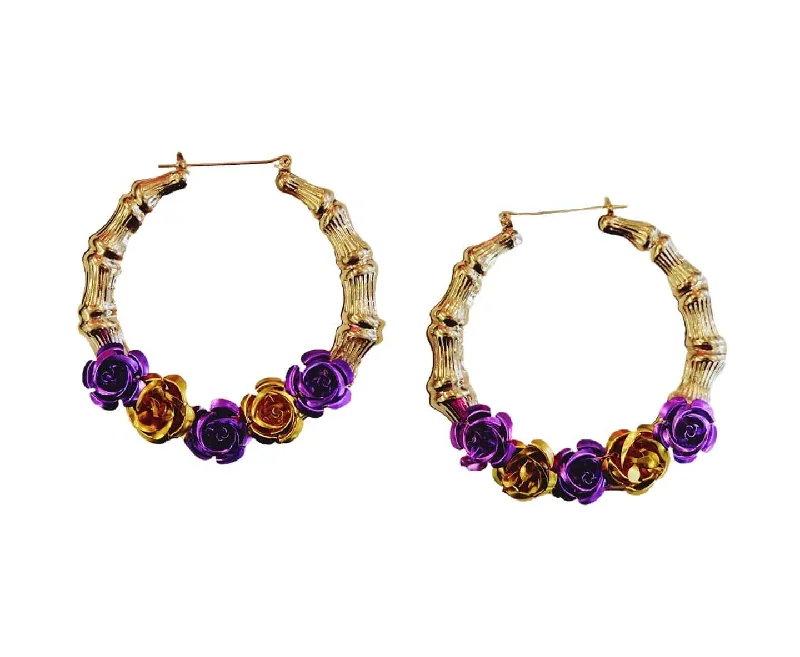 colorful gemstone earrings for ladies-Laker Bamboo Hoop Earrings