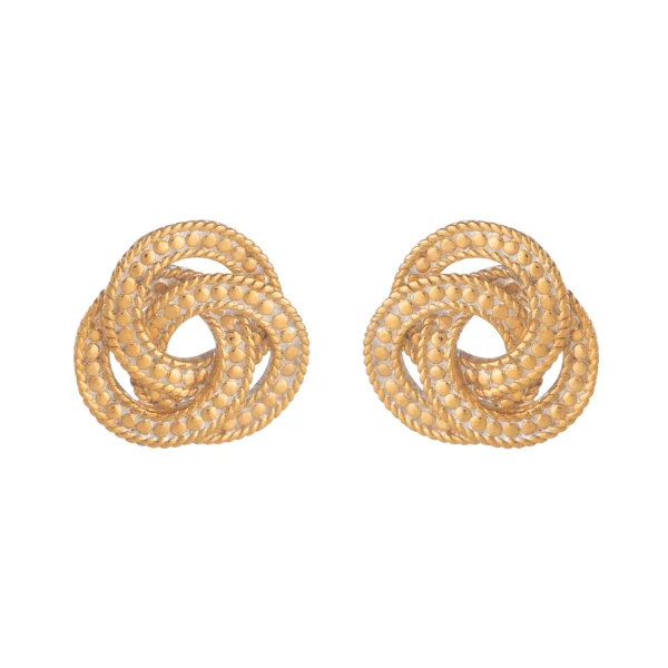 luxury diamond earrings for women-Anna Beck Gold Woven Stud Earrings