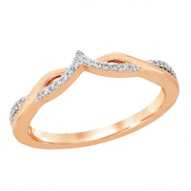 ladies engagement rings-ROSE GOLD WEDDING BAND WITH DIAMONDS, .10 CT TW