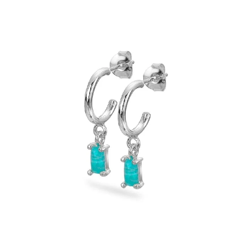 sterling silver ladies earrings-Sea Gems Sea Gypsy Hoop Earrings