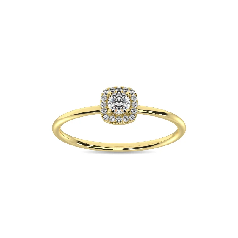 ladies rings with rose quartz-Diamond 1/5 ct tw Round Cut Fashion Ring in 10K Yellow Gold