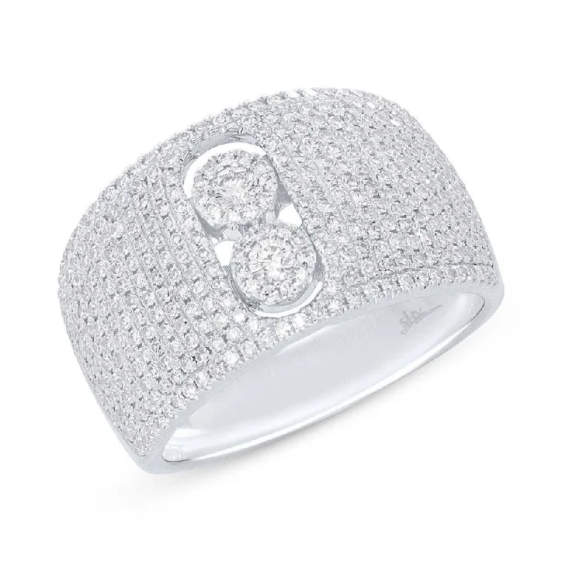 stackable ladies rings-14K White Gold Diamond Pave Slider Ring