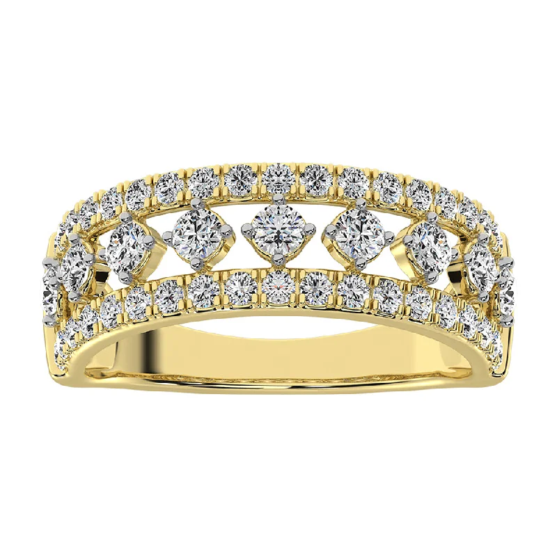 elegant ladies rings-14K Yellow Gold 1 Ct.Tw. Diamond Fashion Band