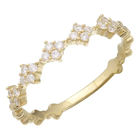 oval cut ladies rings-14K Yellow Gold Diamond Stackable Ring