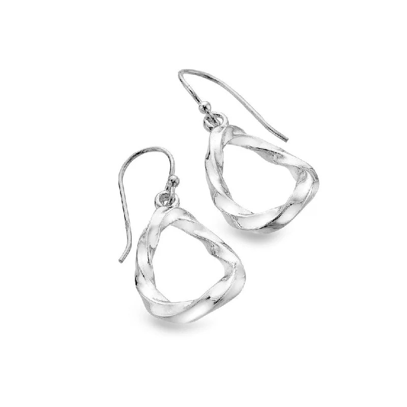 silver hoop earrings for women-Sea Gems Organic Swirl Earrings