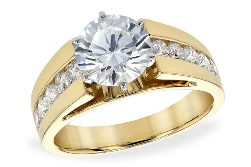 women’s engagement rings with halos-14K Yellow Gold Classic Channel Set Engagement Ring