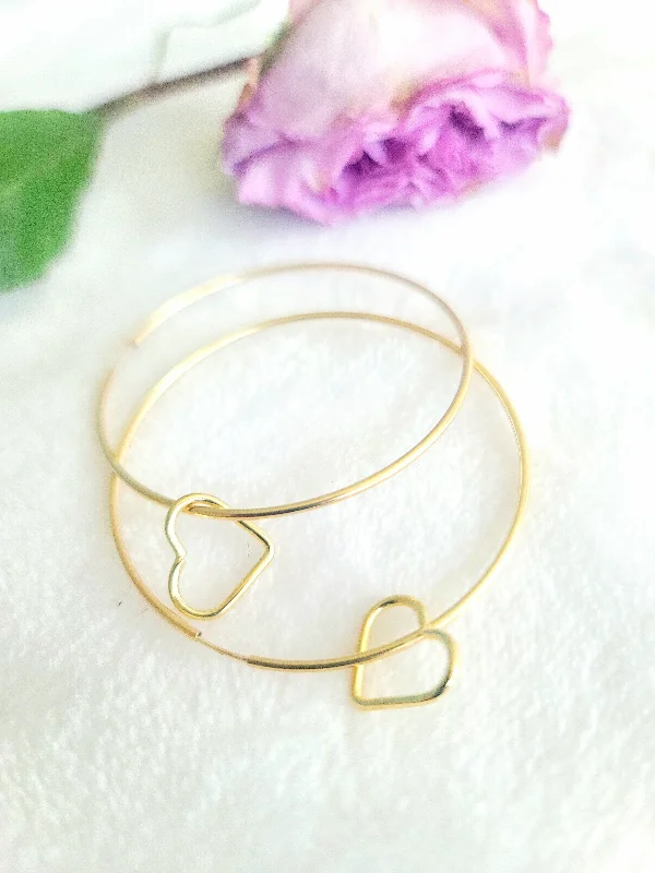 fashionable earrings for women-Two of Hearts Hoop Earrings