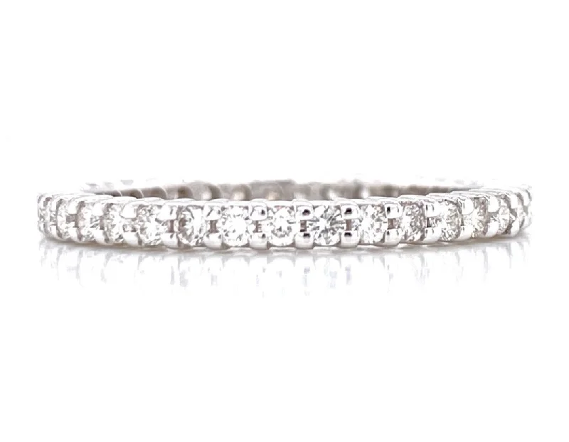 vintage ladies rings-14K White Gold 0.62ct Diamond Eternity Band