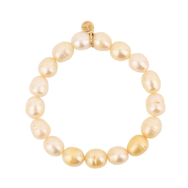 pearl bracelets for women-BuDhaGirl | Gold Baroque Pearl Bracelet