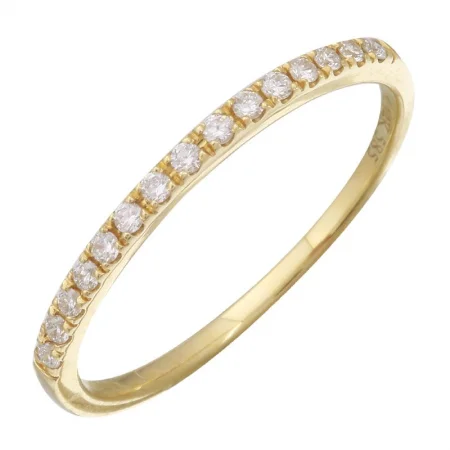 unique gemstone ladies rings-14K Yellow Gold Diamond Half-Way Band