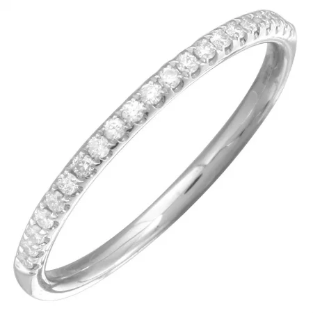 wedding band for ladies-14K White Gold Diamond Halfway Band