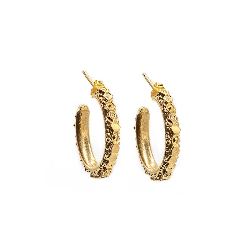 women’s dangling gemstone earrings-Dainty London Gold Hebe Hoop Earrings