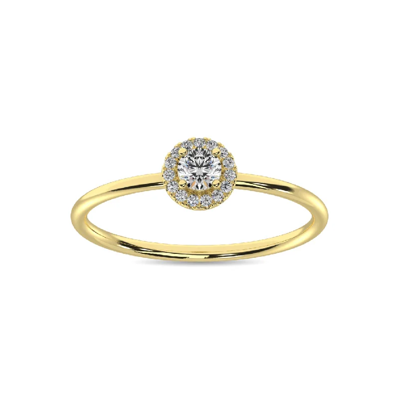 stacking rings for ladies-Diamond 1/5 ct tw Round Cut Fashion Ring in 10K Yellow Gold