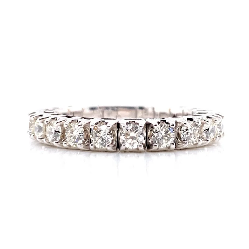 ladies engagement rings-14K White Gold Diamond Stretch Eternity Band